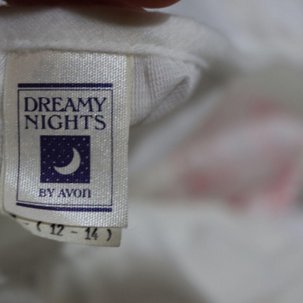 Dreamy Nights By Avon Pink & White Embroidered Floral Floor Length Night Gown M - Picture 13 of 14